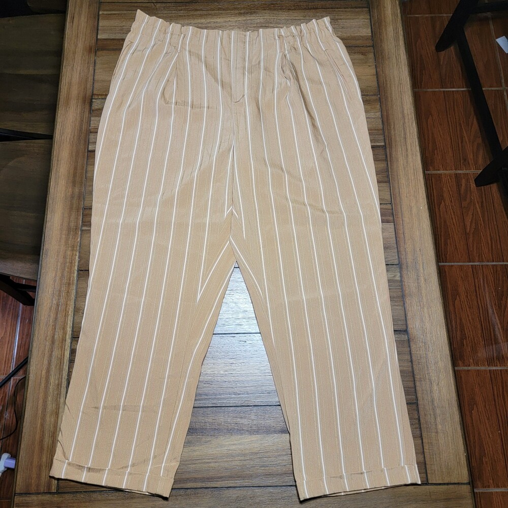 Charlotte Russe Ladies Slacks - Brown & White Stripes - Size 2XL - NWT